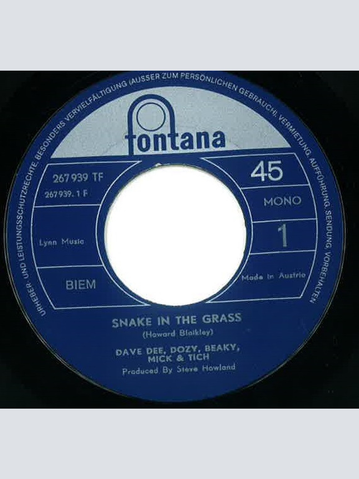 Vinyl / Dave Dee, Dozy, Beaky, Mick & Tich - Snake In The Grass / Bora Bora