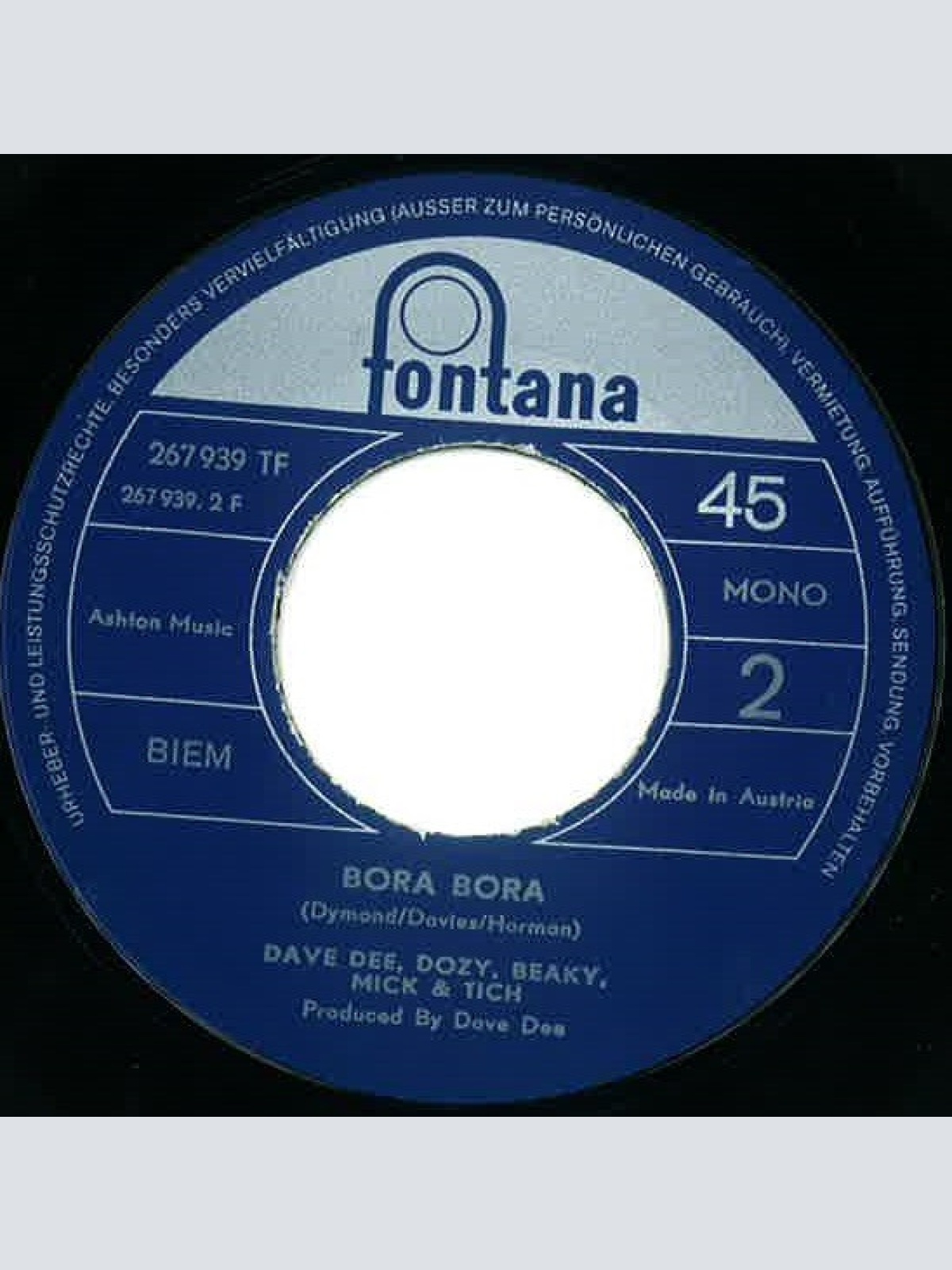 Vinyl / Dave Dee, Dozy, Beaky, Mick & Tich - Snake In The Grass / Bora Bora