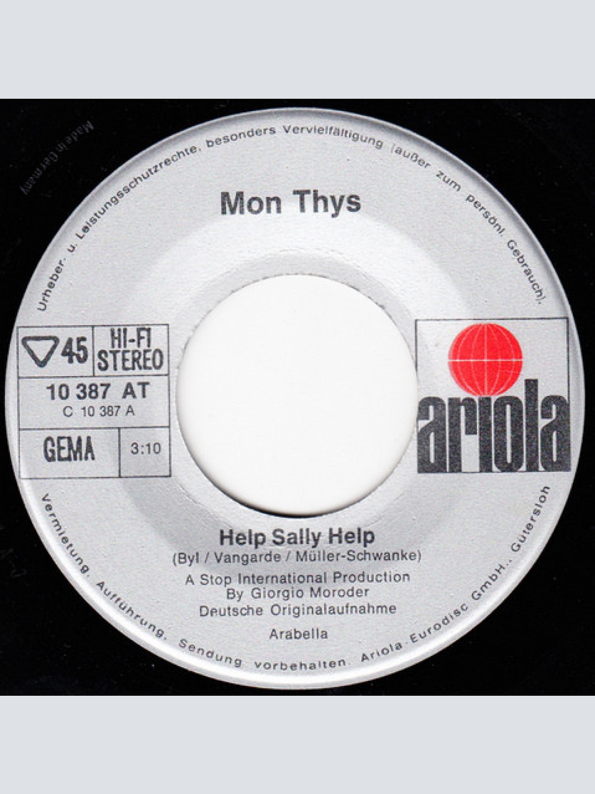 Vinyl / Mon Thys - Help Sally Help