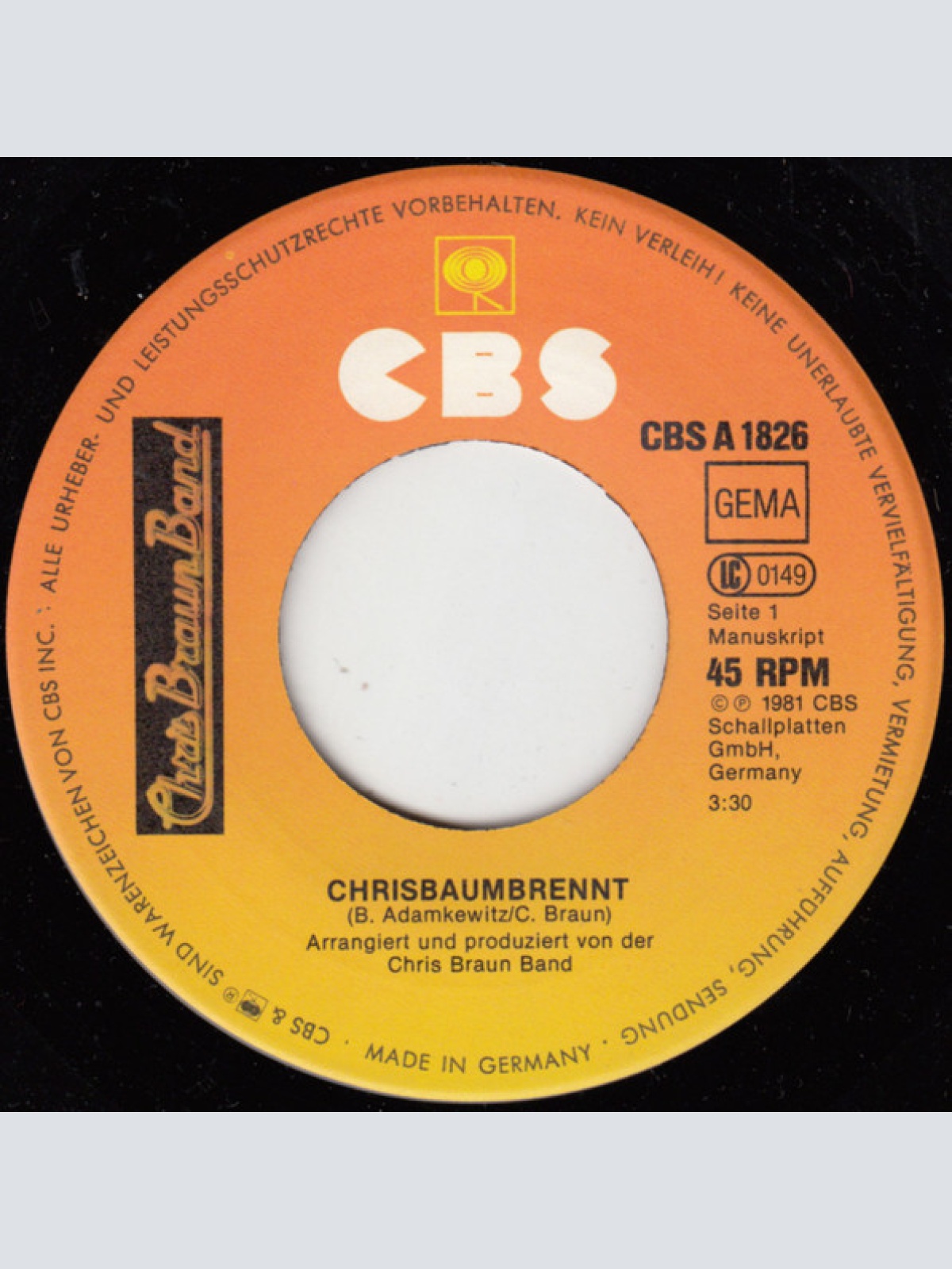 Vinyl / Chris Braun Band - Chrisbaumbrennt