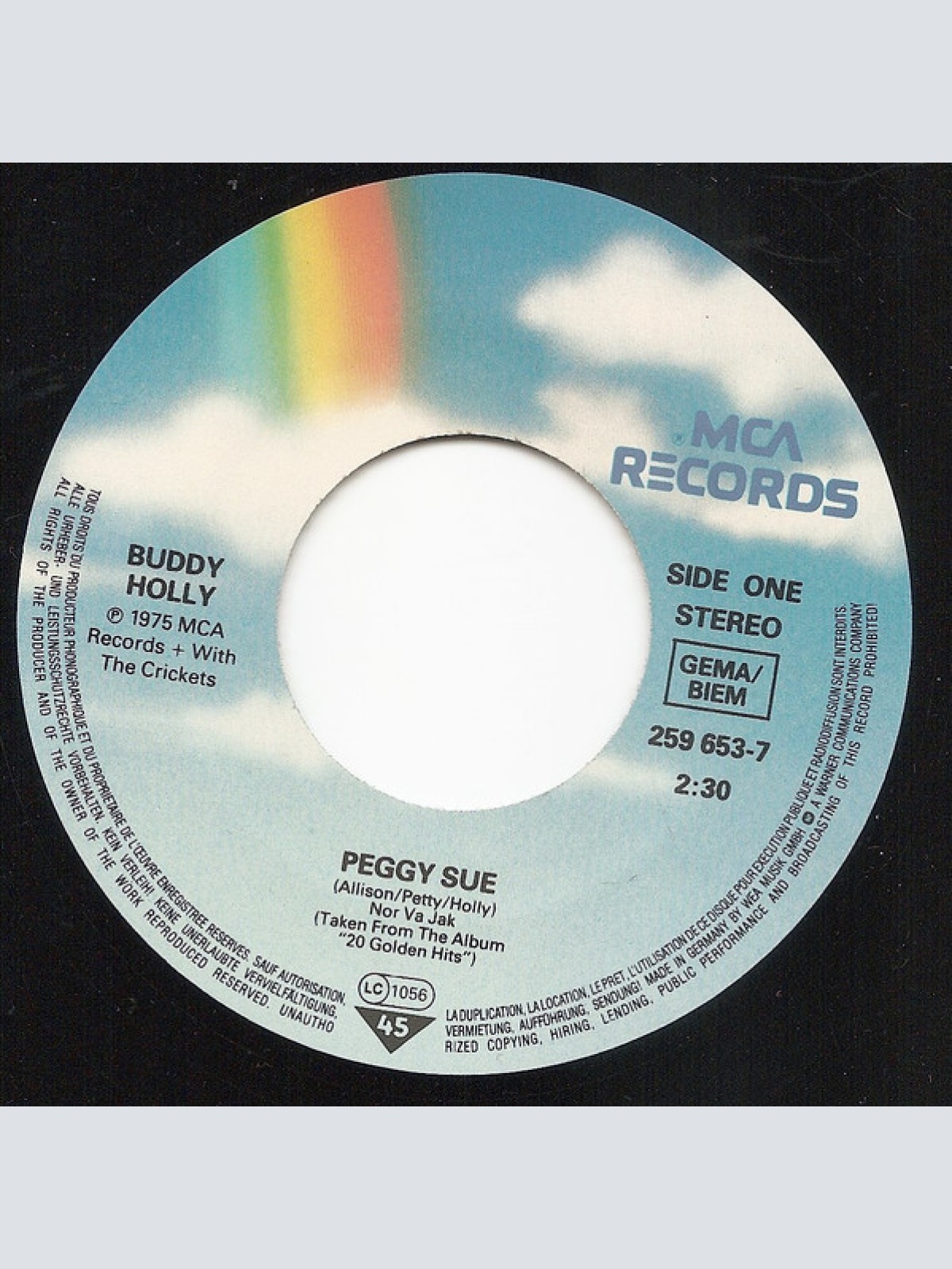 Vinyl / Buddy Holly - Peggy Sue / Brown Eyed Handsome Man