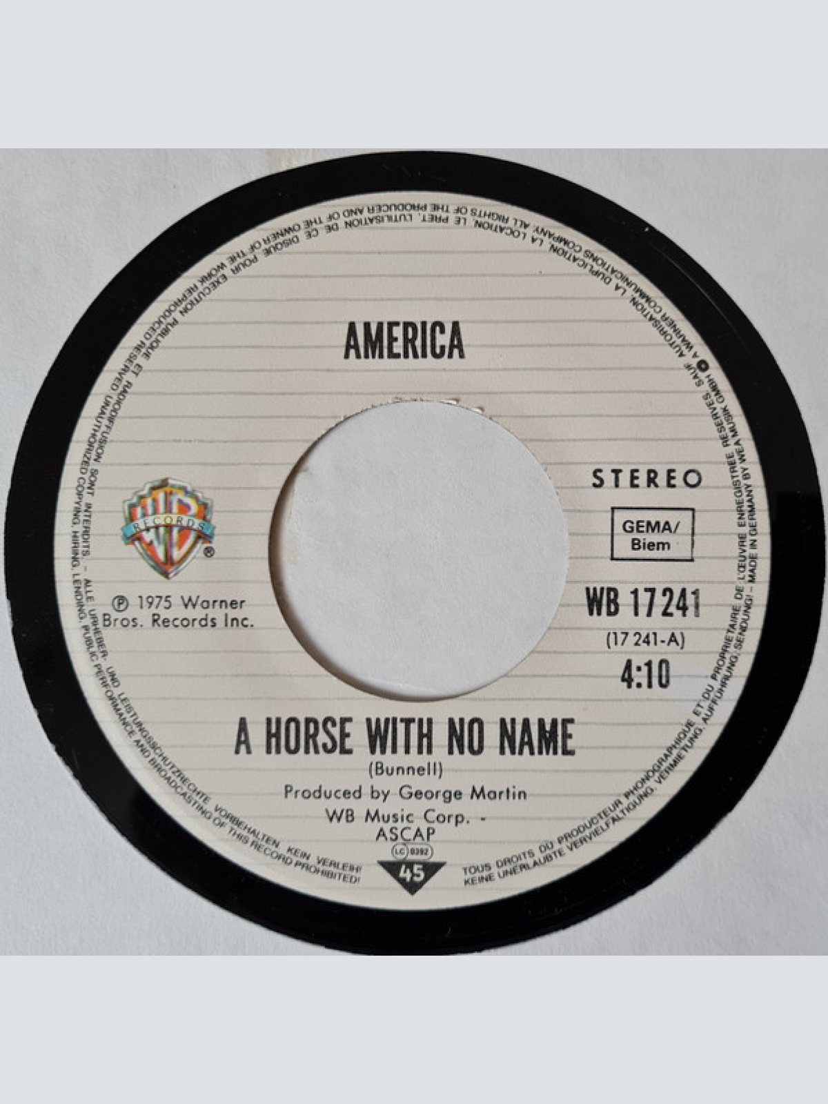 Vinyl / America (2) - A Horse With No Name / I Need You