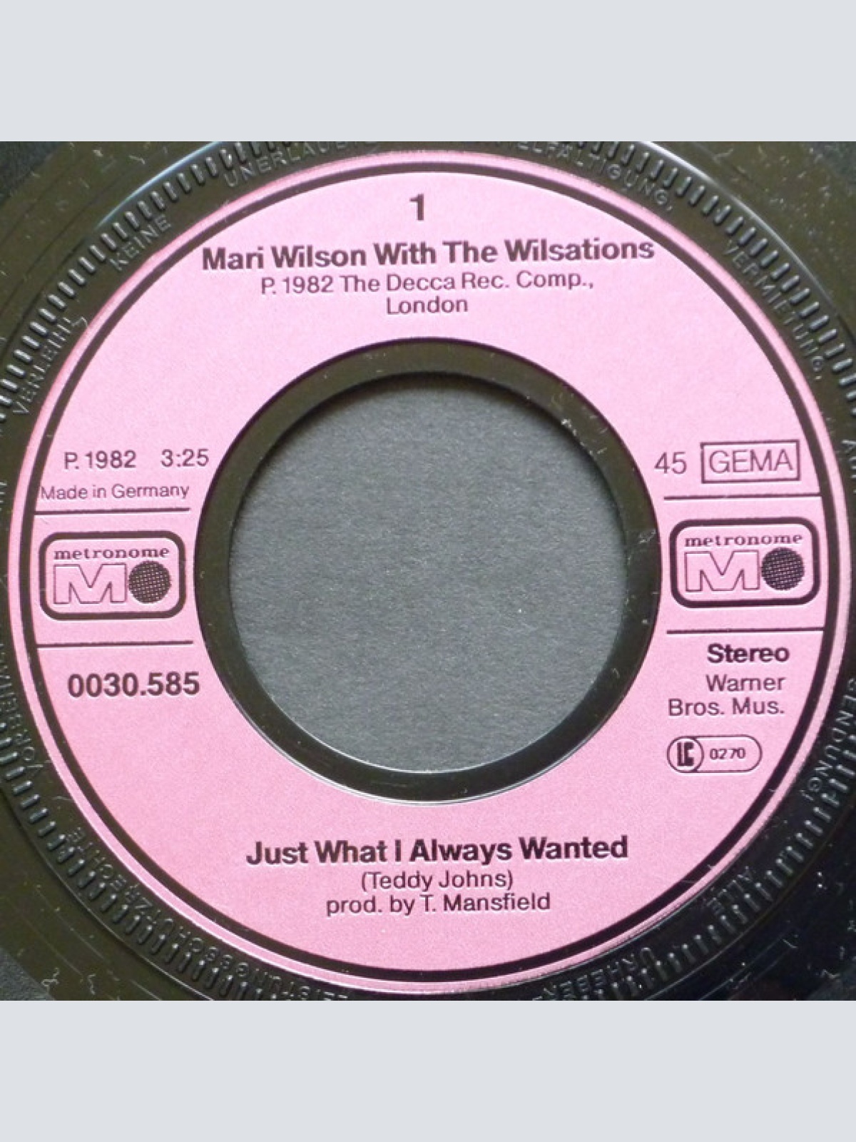 Vinyl / Mari Wilson - Just What I Always Wanted