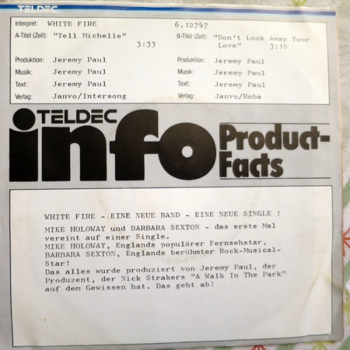 Vinyl / White Fire - Tell Michelle