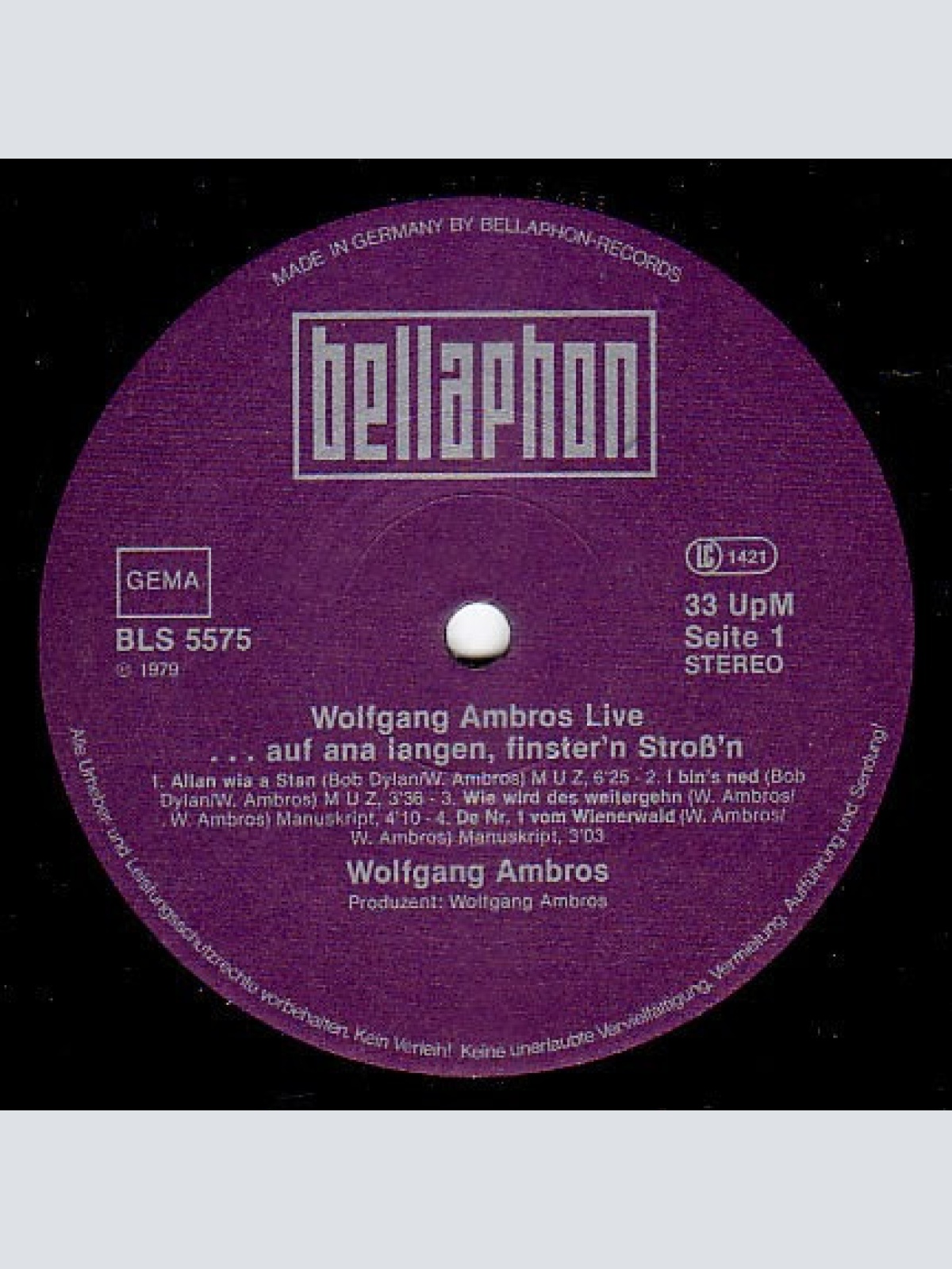 Vinyl / W. Ambros* - Live (...Auf Ana Langen, Finster'n Stroß'n)