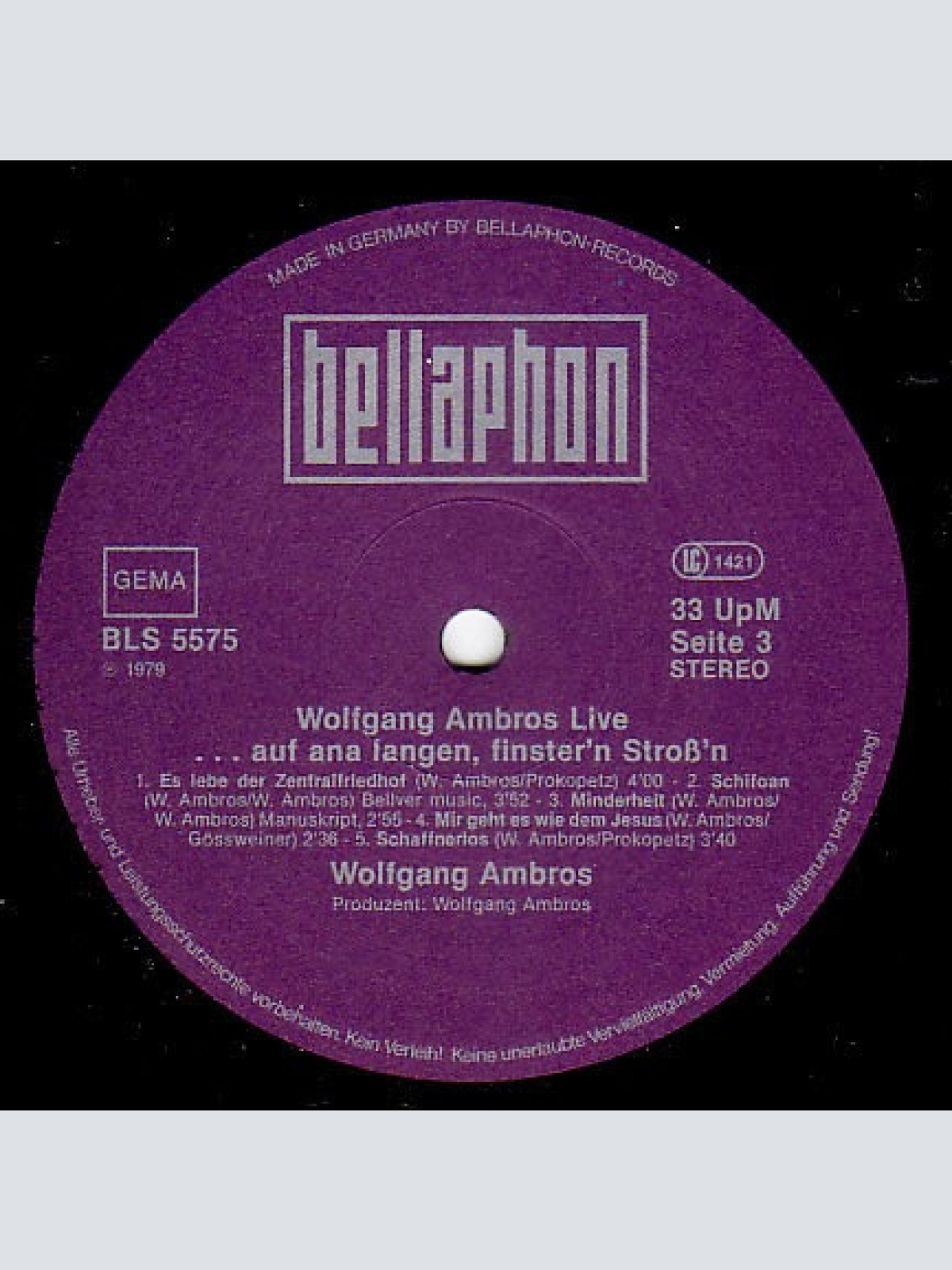 Vinyl / W. Ambros* - Live (...Auf Ana Langen, Finster'n Stroß'n)