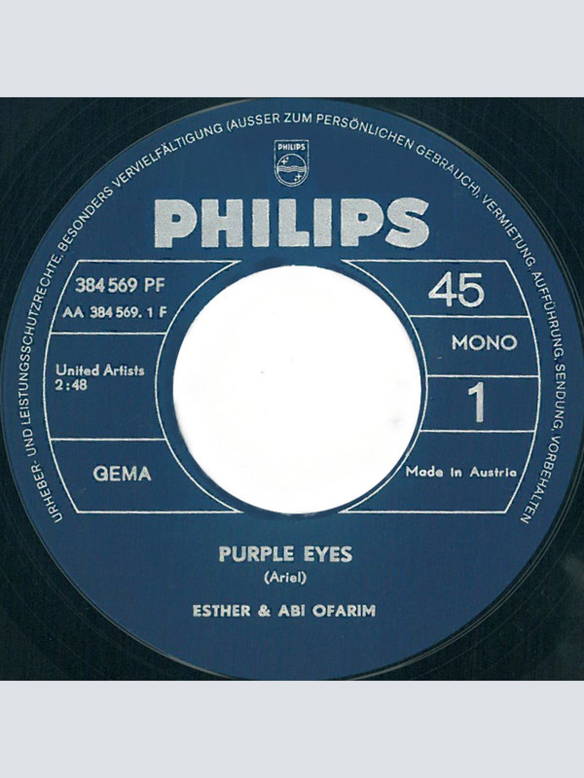 Vinyl / Esther Und Abi Ofarim* - Never Grow Old / Purple Eyes
