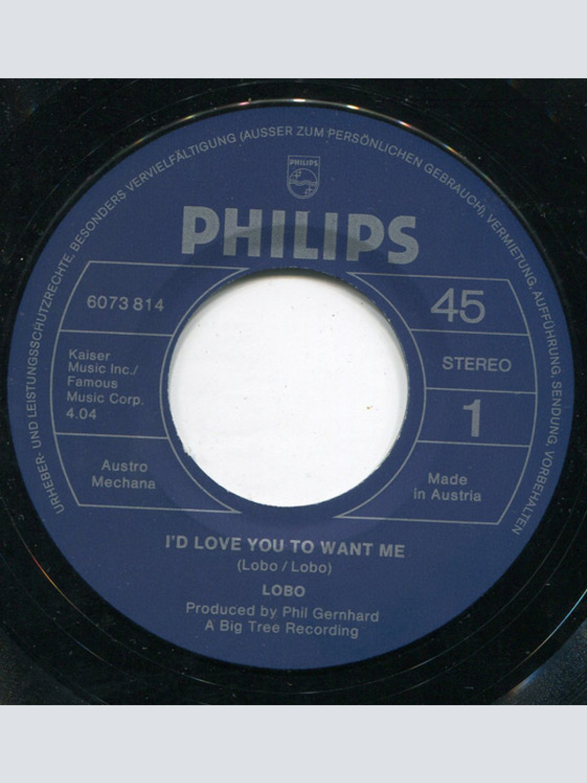 Vinyl / Lobo (3) - I'd Love You To Want Me