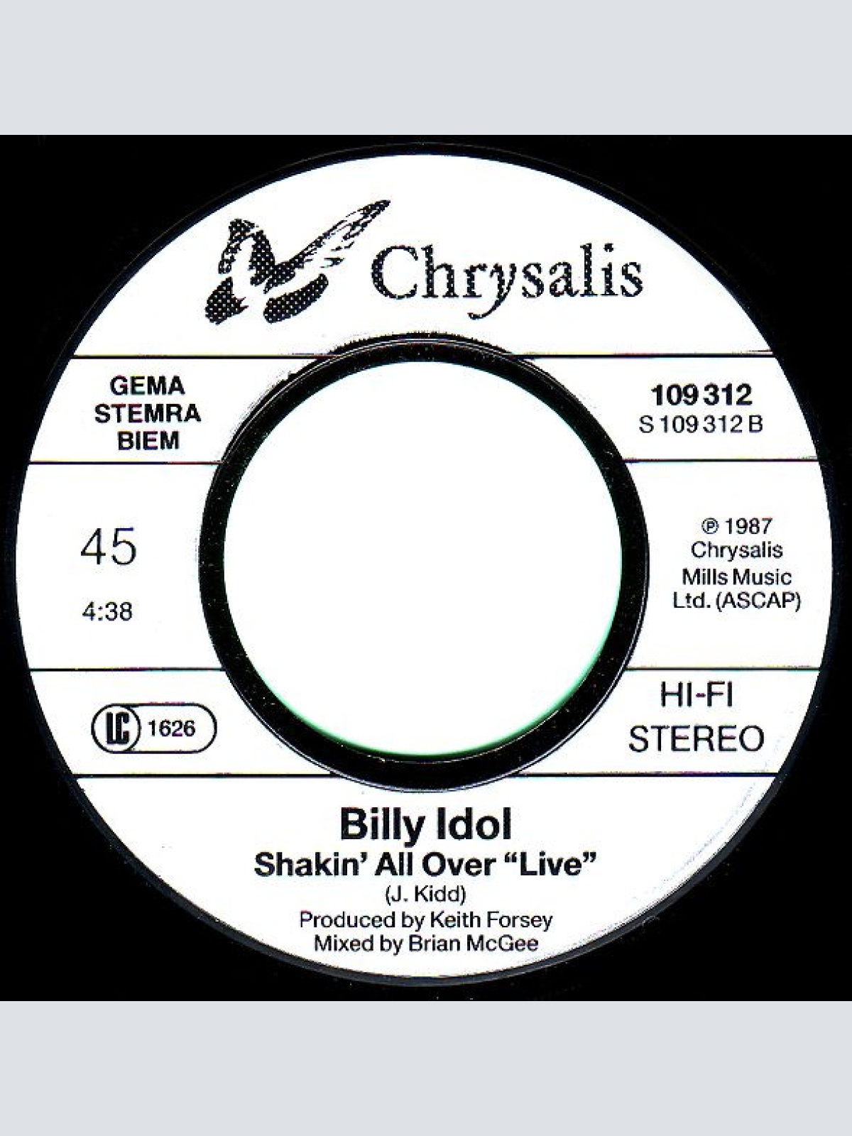 Vinyl / Billy Idol - Mony Mony (Live)