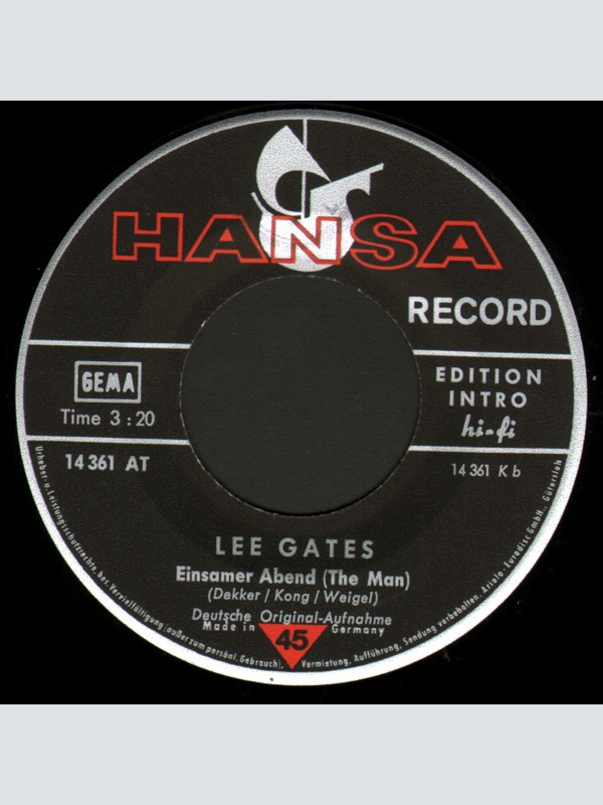 Vinyl / Lee Gates - Israelites (Deutsche Original-Aufnahme)