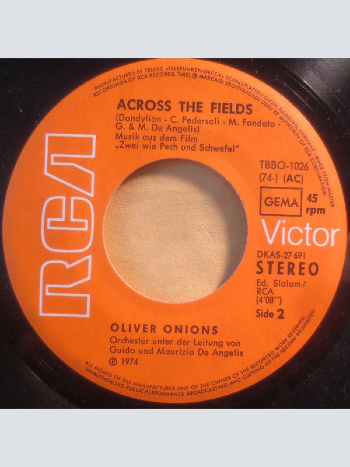 Vinyl / Oliver Onions - Dune Buggy / Across The Fields