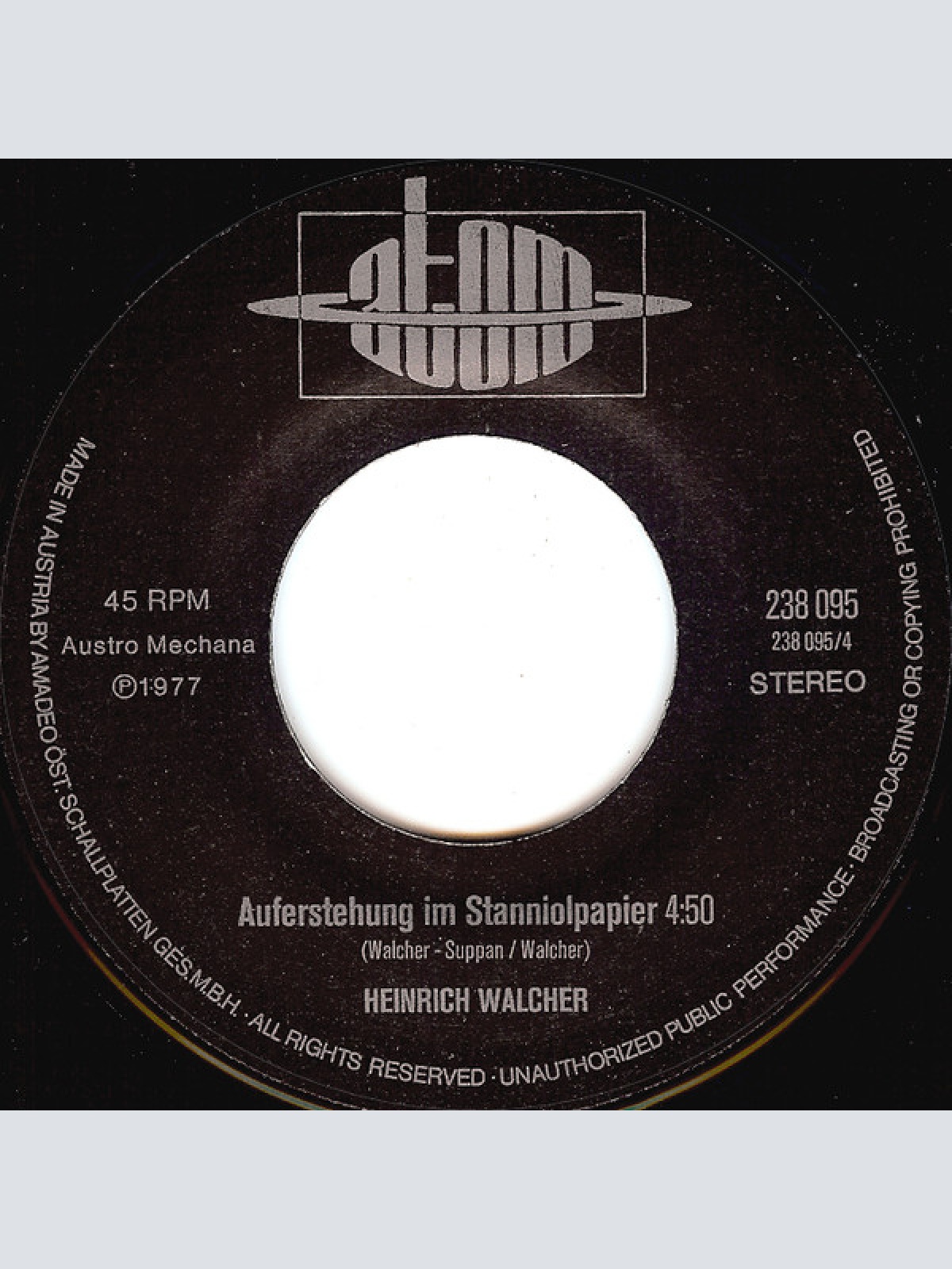 Vinyl / Heinrich Walcher - Especially For You / Auferstehung Im Stanniolpapier