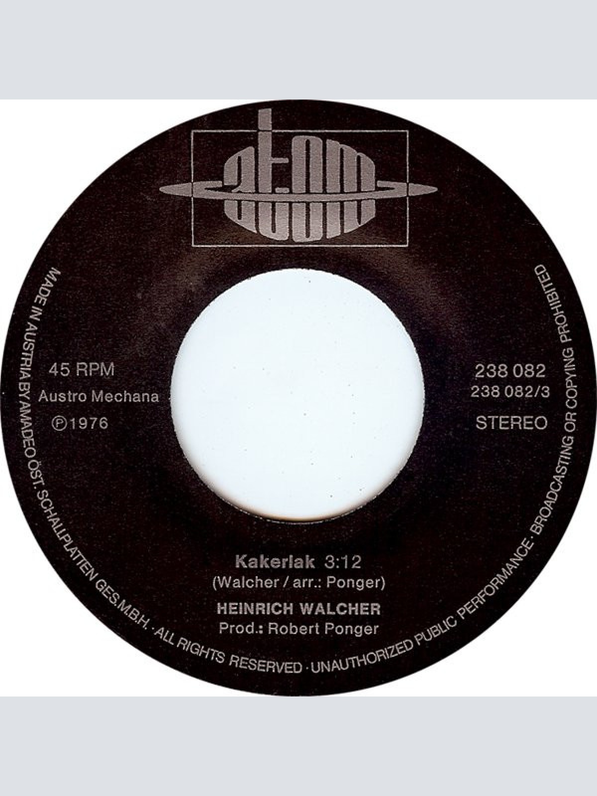 Vinyl / H. Walcher* - Kakerlak