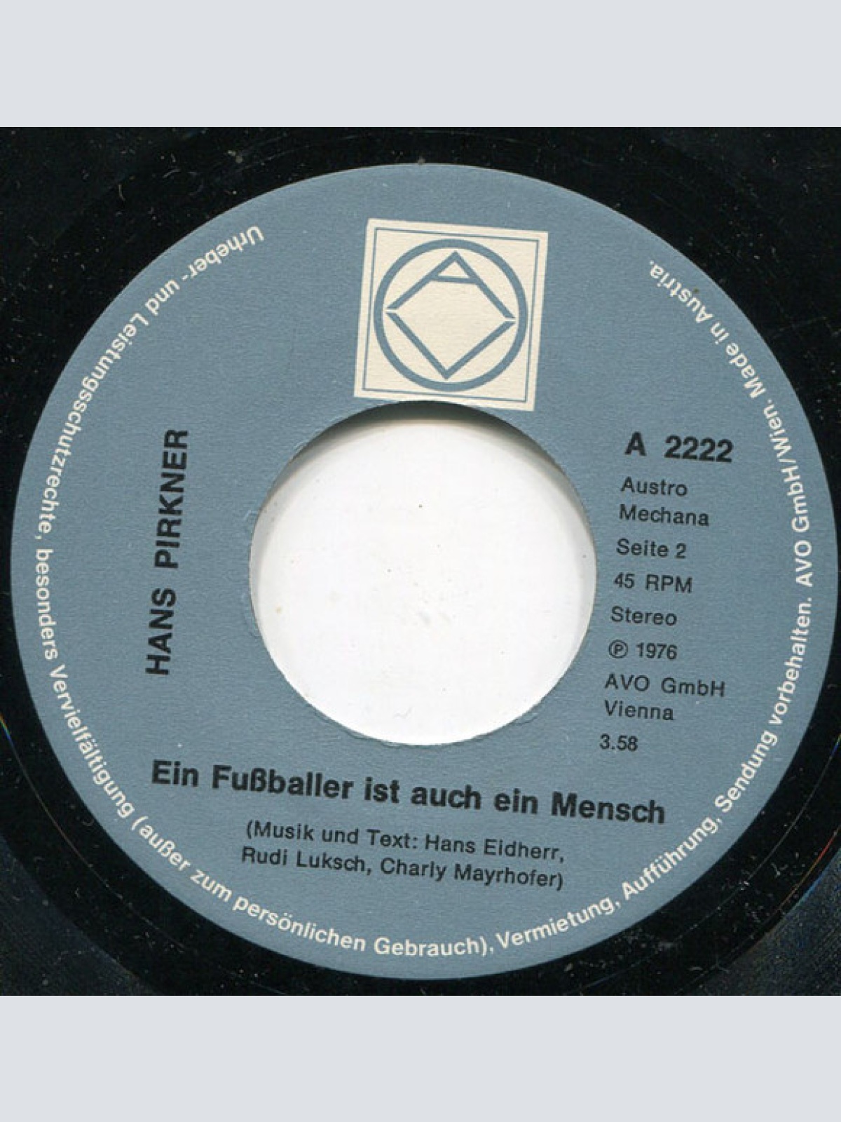 Vinyl / Hans Pirkner - Tuat's Net Schimpfen Über Mi... / Ein Fußballer Ist Auch Ein Mensch