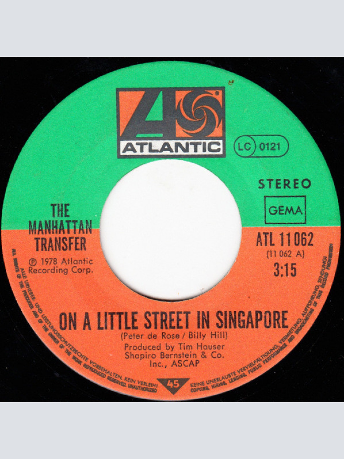 Vinyl / The Manhattan Transfer - On A Little Street In A Singapore / Walk In Love