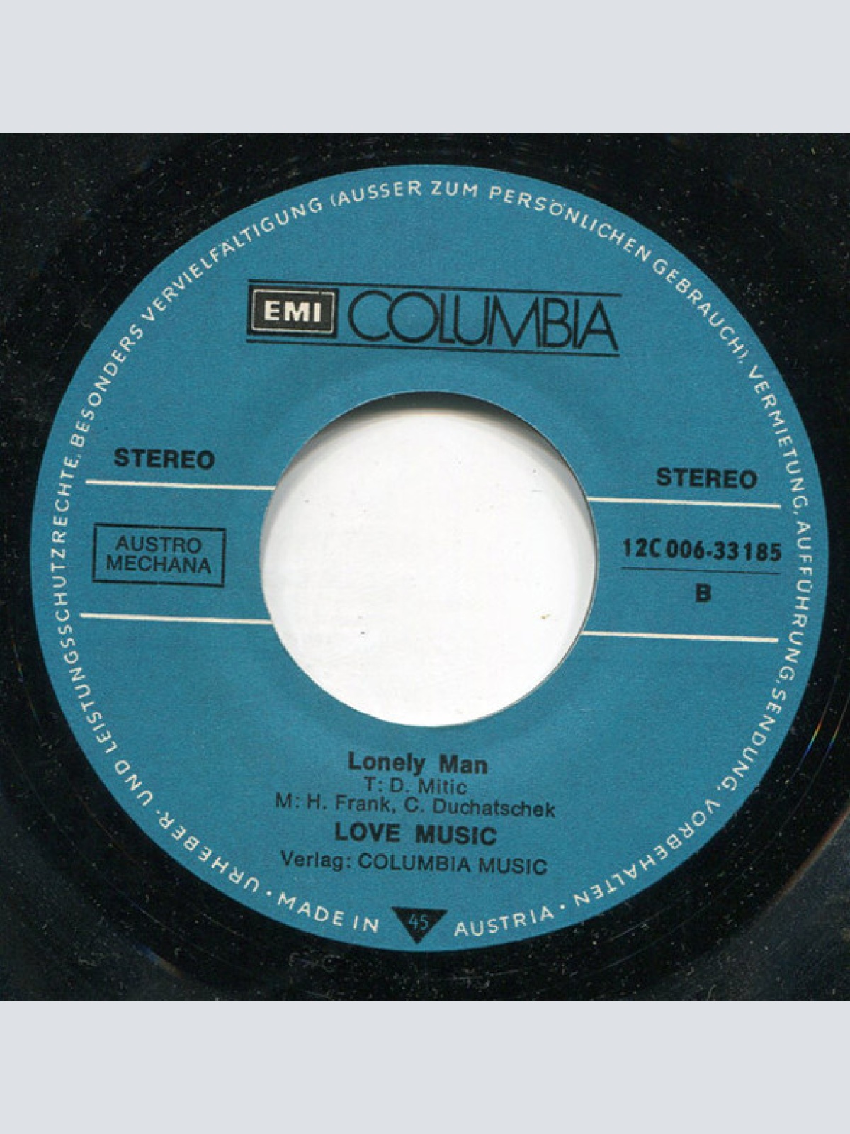 Vinyl / Love Music - Like I Love You / Lonely Man