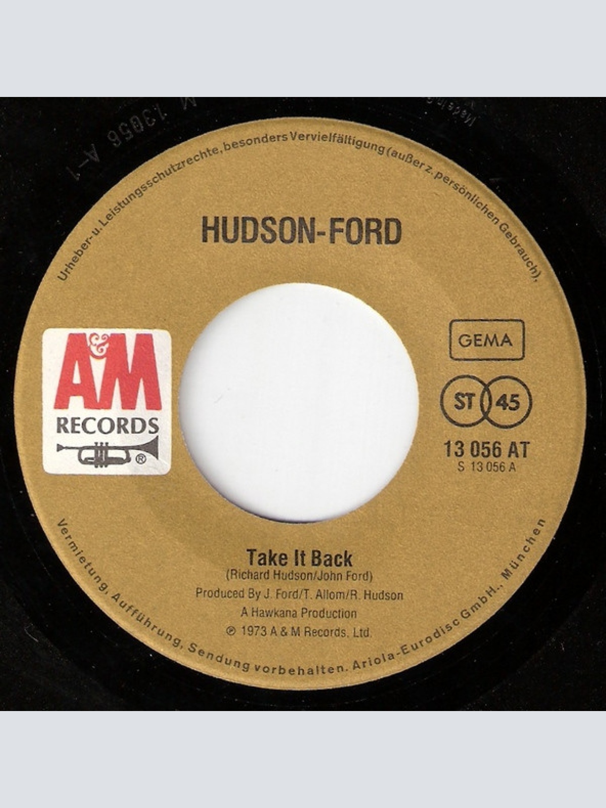 Vinyl / Hudson-Ford - Take It Back / Make No Mistake