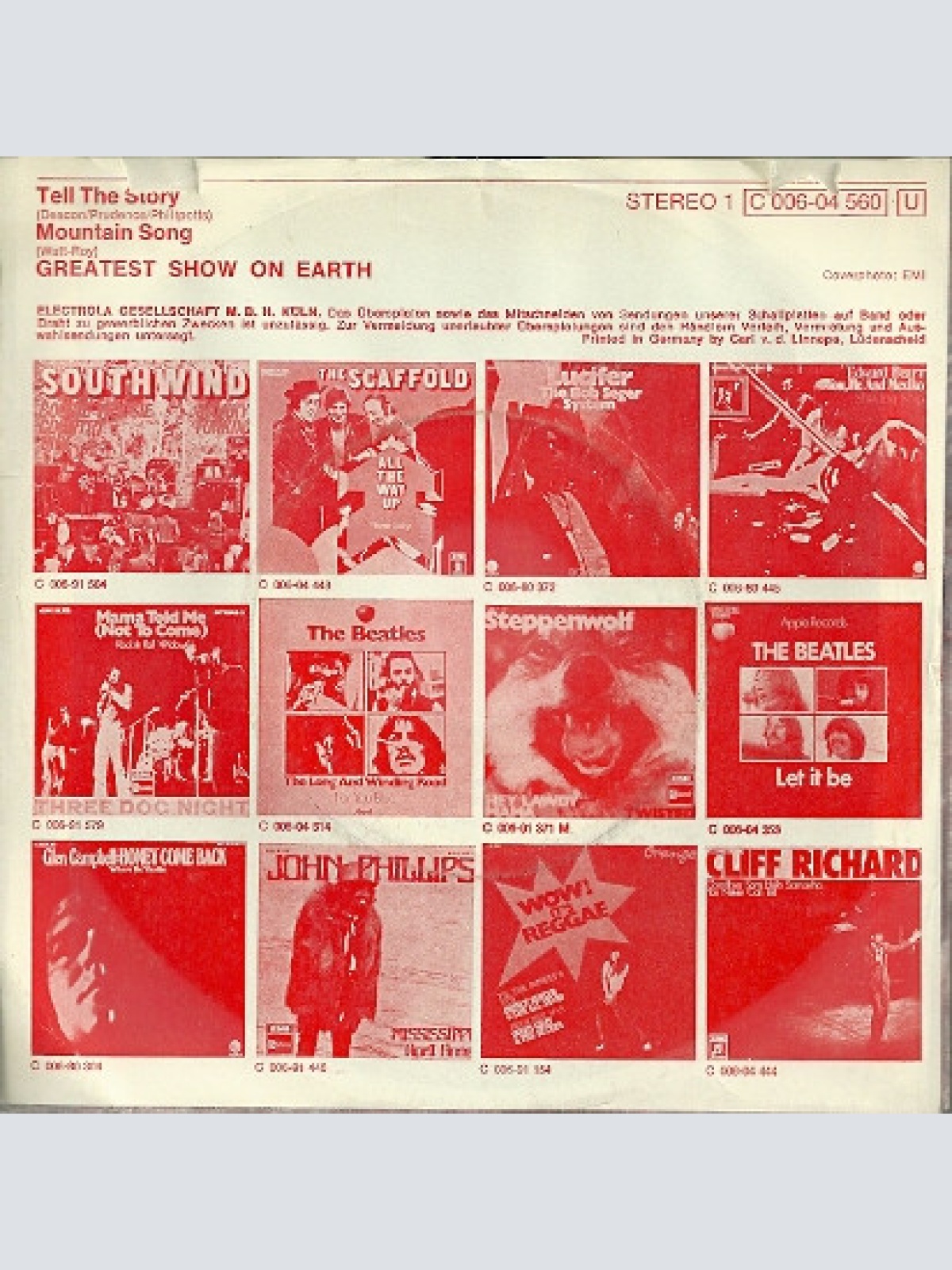 Vinyl / The Greatest Show On Earth - Tell The Story