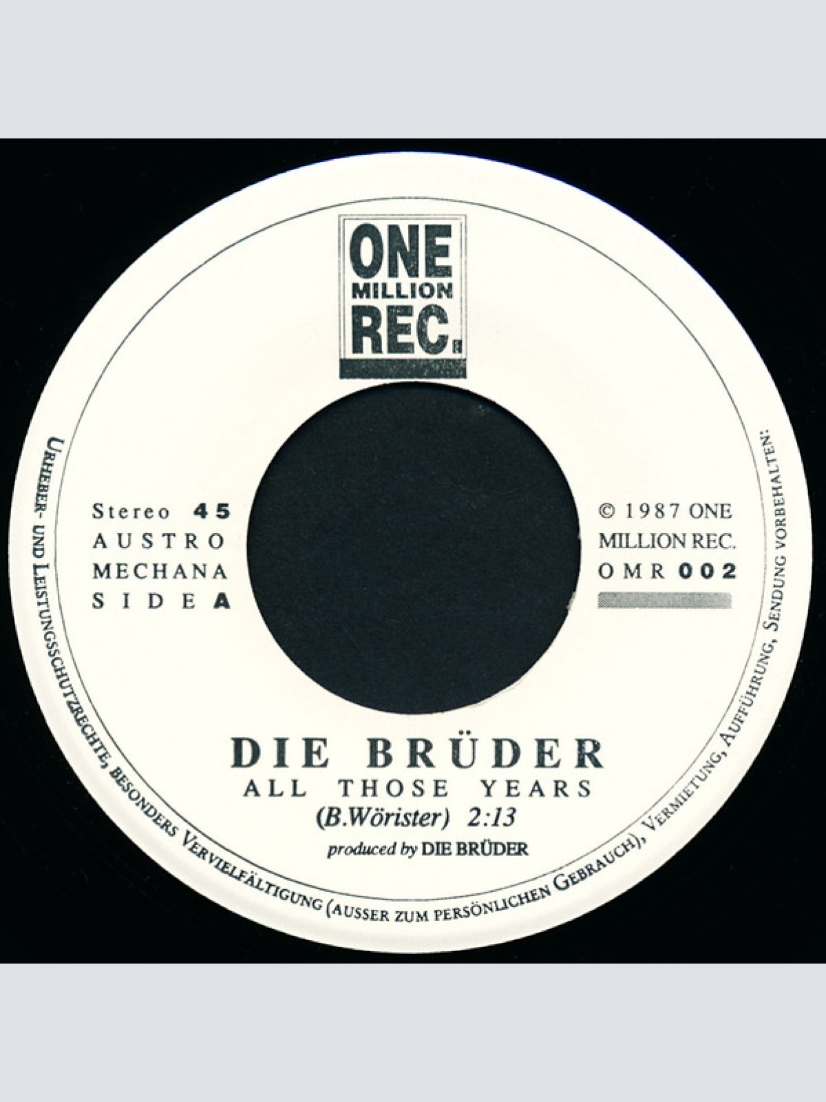 Vinyl / Die Brüder - All Those Years