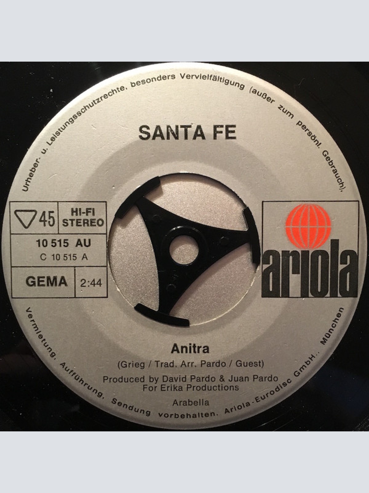 Vinyl / Santa Fe (7) - Anitra / The Morning - Aus "Peer Gynt Suite" Von Edvard Grieg