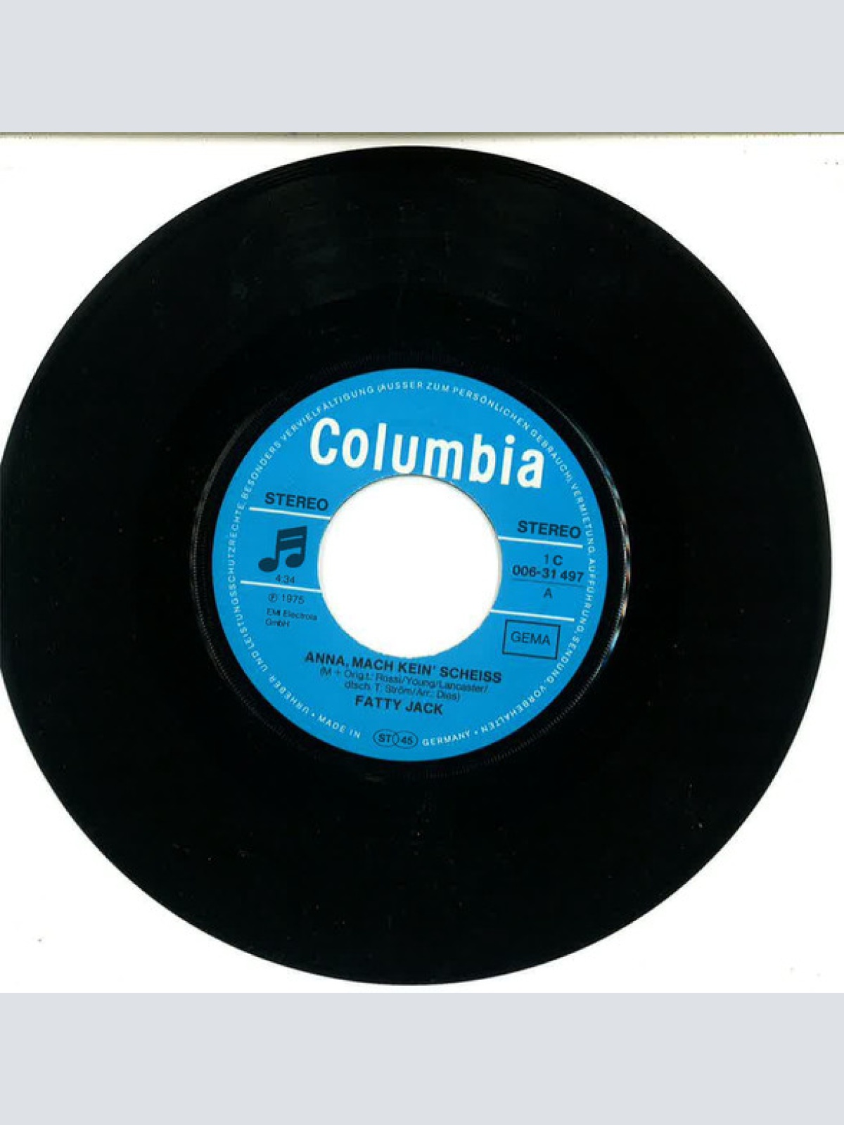 Vinyl / Fatty Jack - Anna, Mach Kein' Scheiss