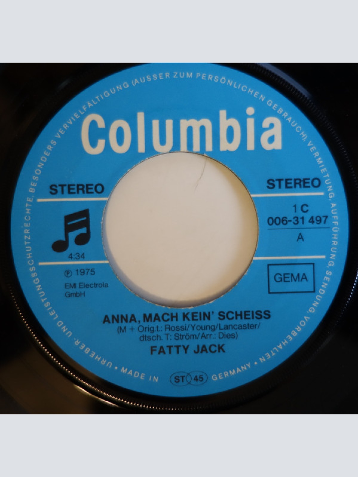 Vinyl / Fatty Jack - Anna, Mach Kein' Scheiss