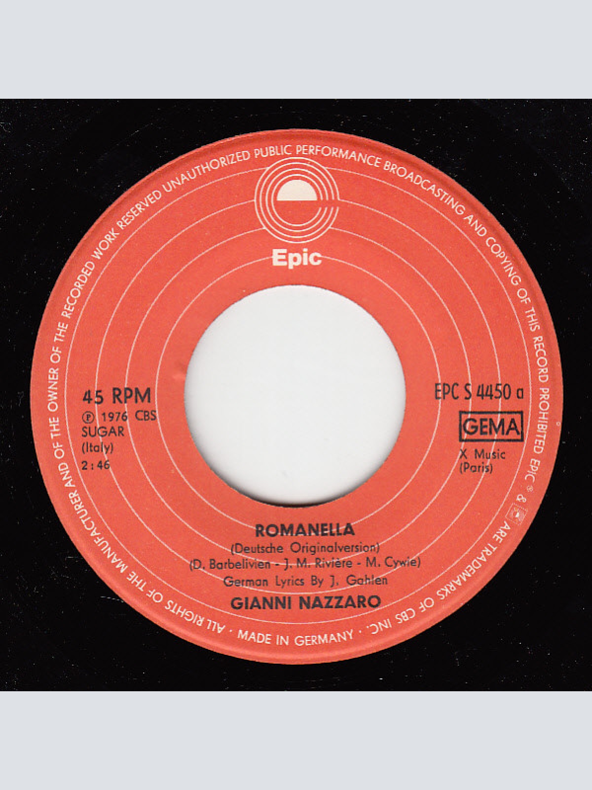 Vinyl / Gianni Nazzaro - Romanella (Deutsche Version)