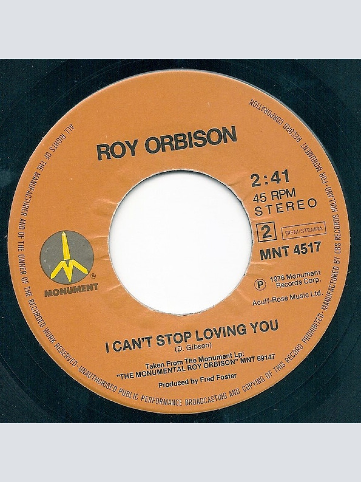 Vinyl / Roy Orbison - Oh, Pretty Woman / I Can't Stop Loving You