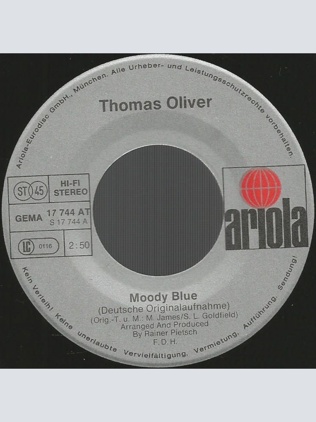 Vinyl / Thomas Oliver (3) - Moody Blue / Liebe Schenkt Dir Illusionen