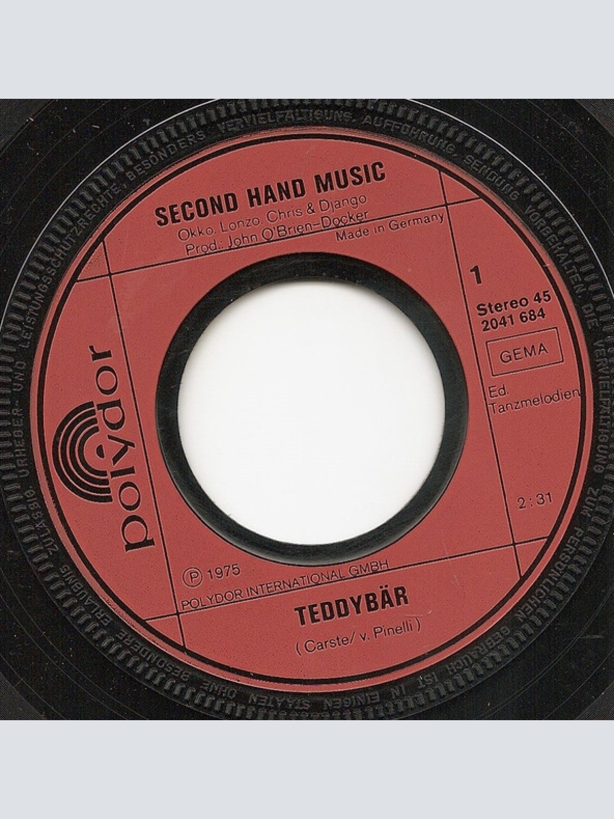 Vinyl / Okko, Lonzo, Chris & Django - Second Hand Music - Teddybär