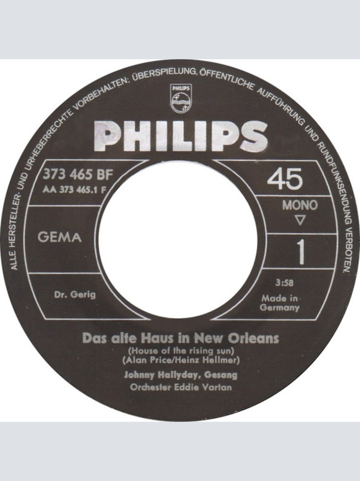 Vinyl / Johnny Hallyday - Das Alte Haus In New Orleans / Wilde Boys
