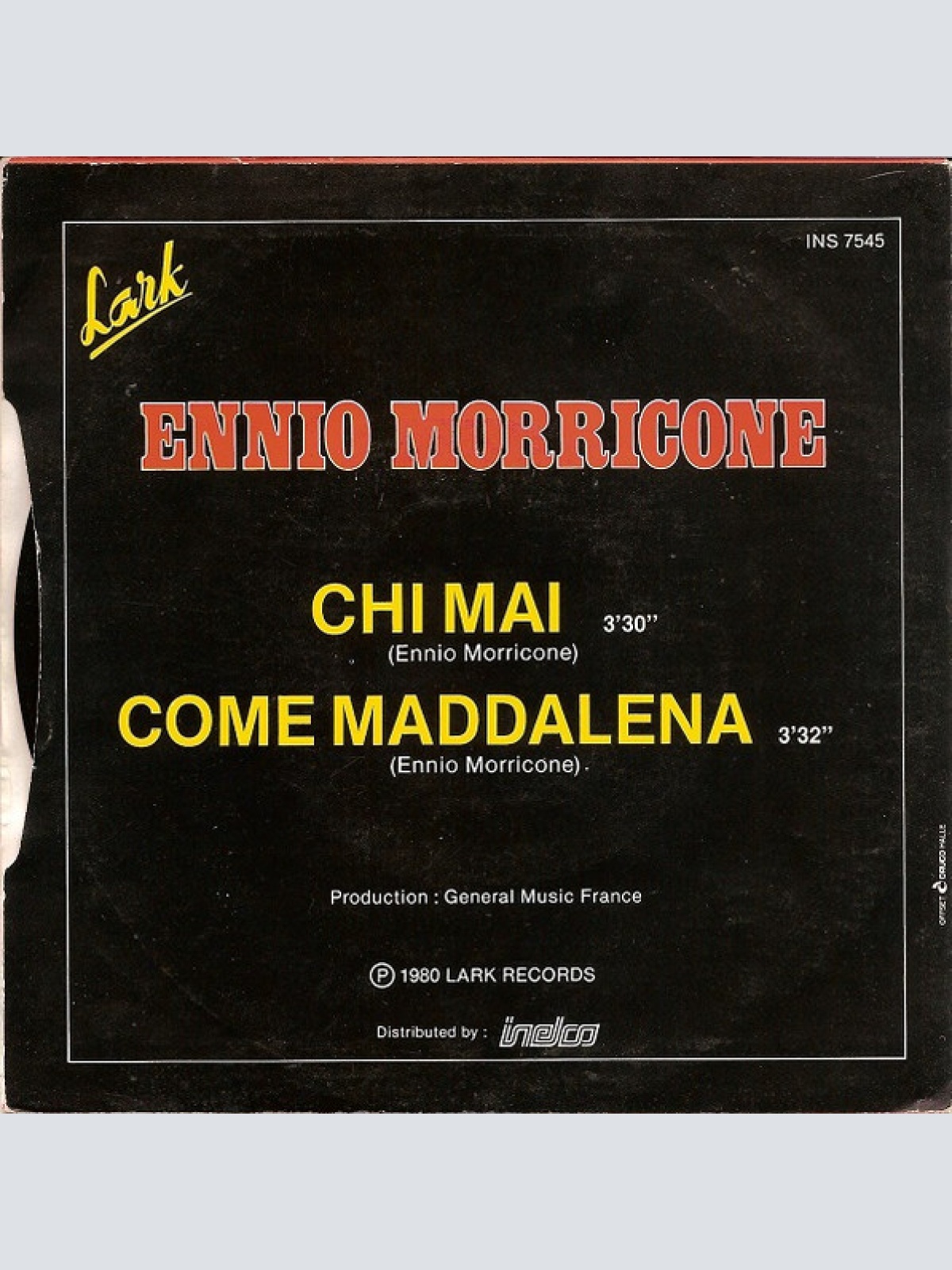 Vinyl / Ennio Morricone - Chi Mai - Le Professionnel (Bande Originale Du Film)