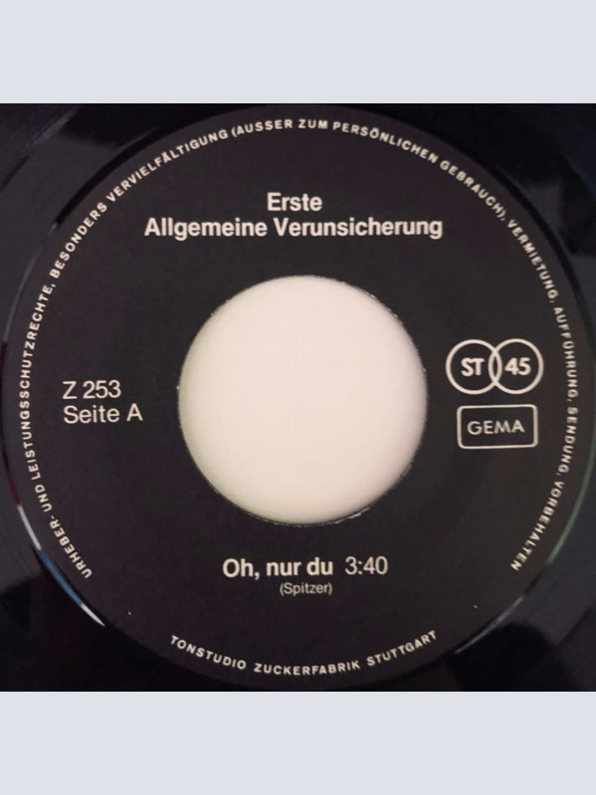 Vinyl / Erste Allgemeine Verunsicherung* - Oh, Nur Du...