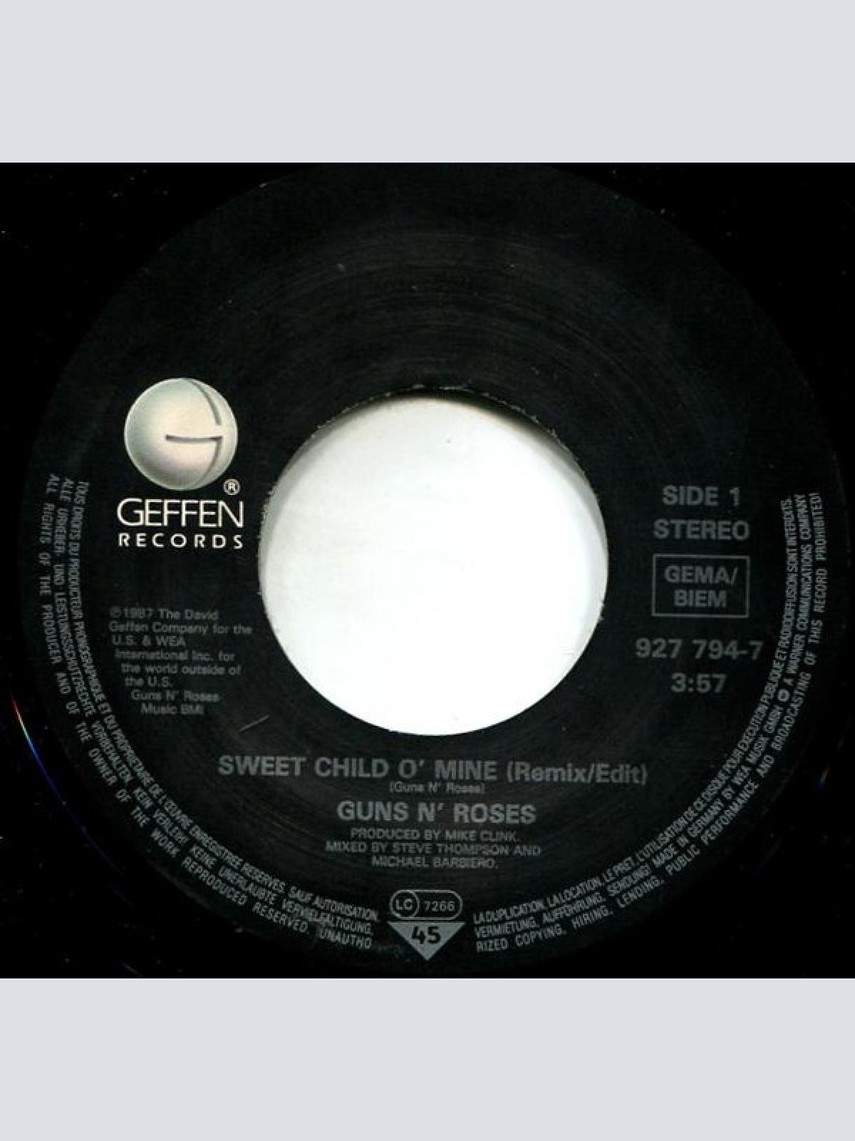 Vinyl / Guns N' Roses - Sweet Child O' Mine (Remix)