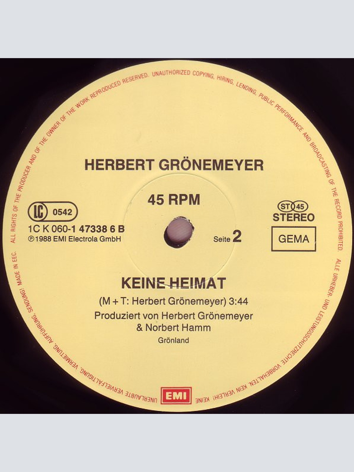 Vinyl / Herbert Grönemeyer - Was Soll Das (Verlängerter Neumix)