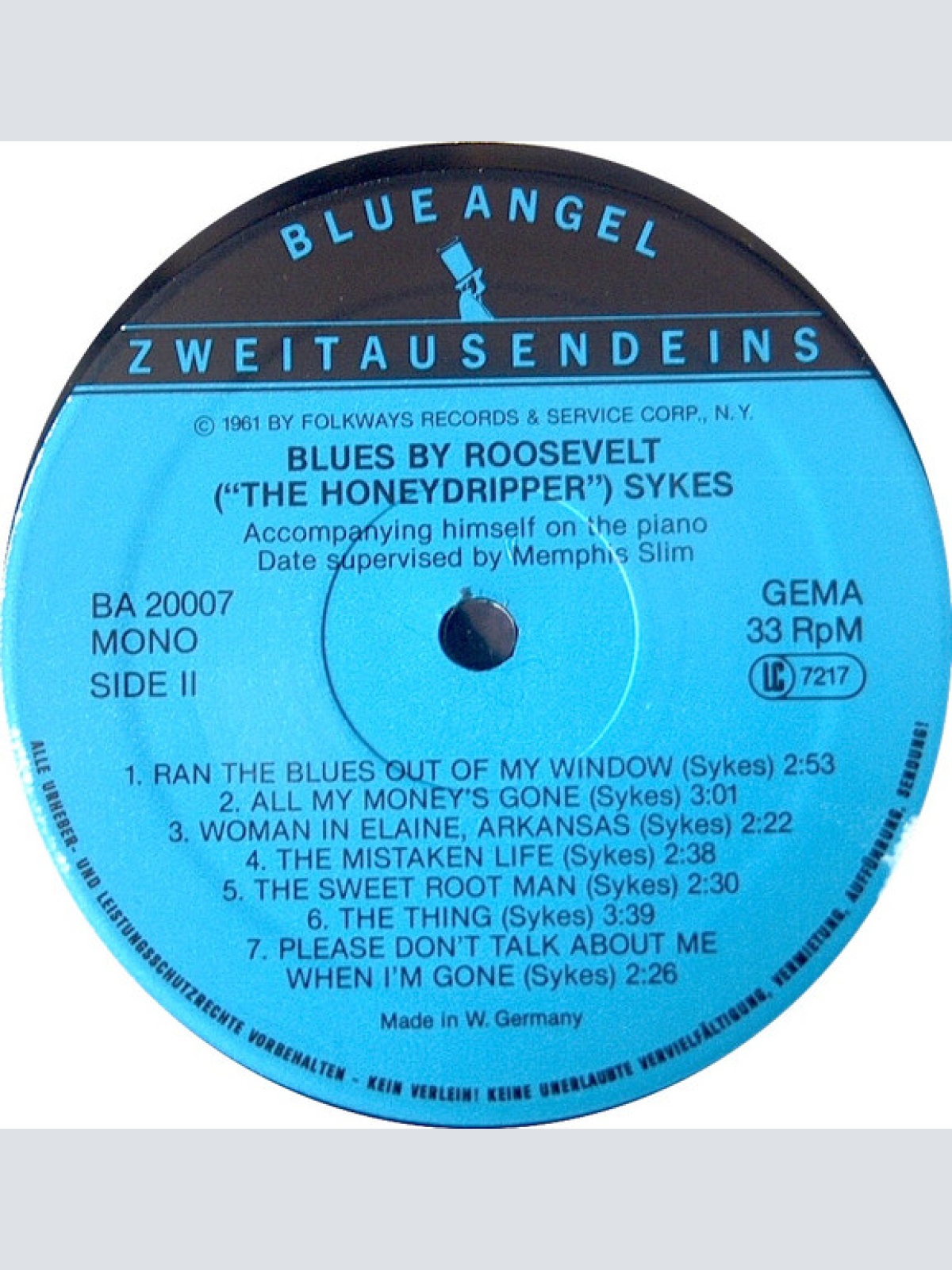 Vinyl / Roosevelt (The Honeydripper) Sykes* - Blues