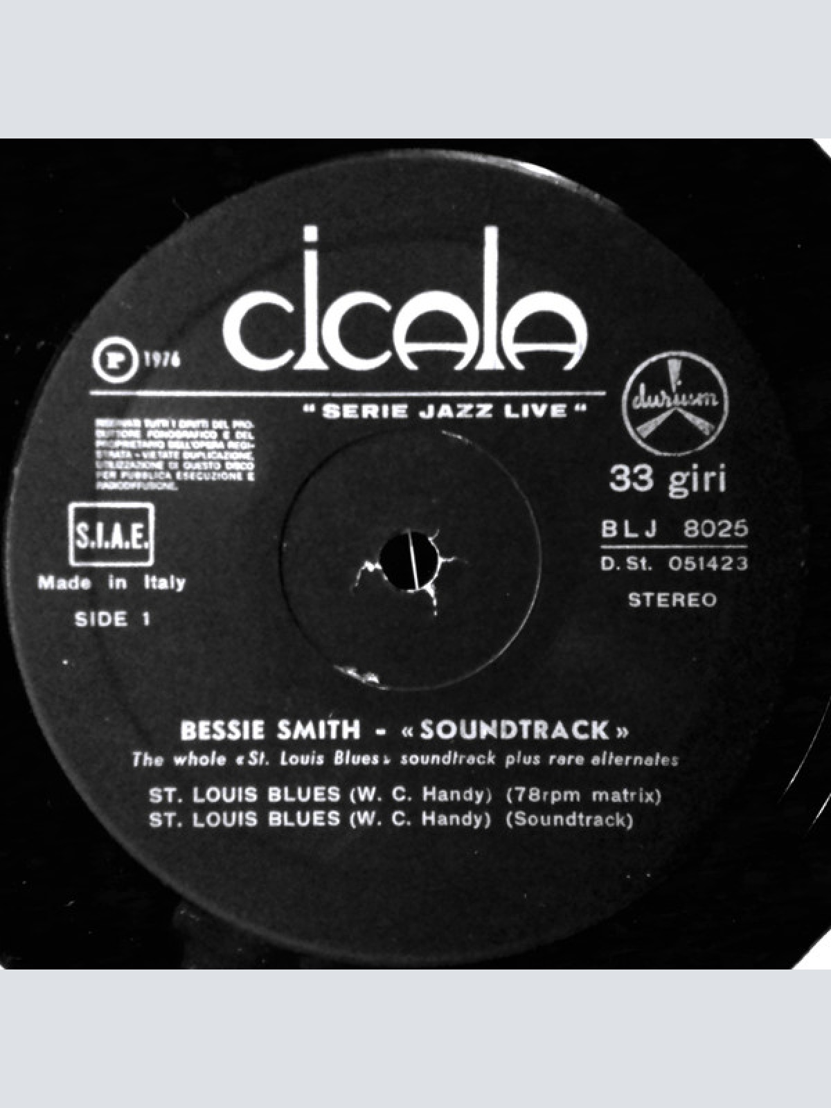 Vinyl / Bessie Smith - "Soundtrack" (The Whole "St. Louis Blues" Soundtrack Plus Rare Alternates)
