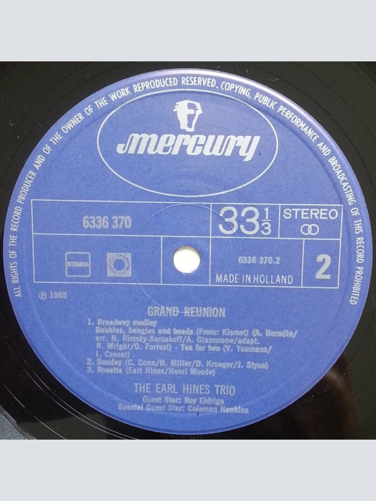 Vinyl / The Earl Hines Trio - Grand Reunion