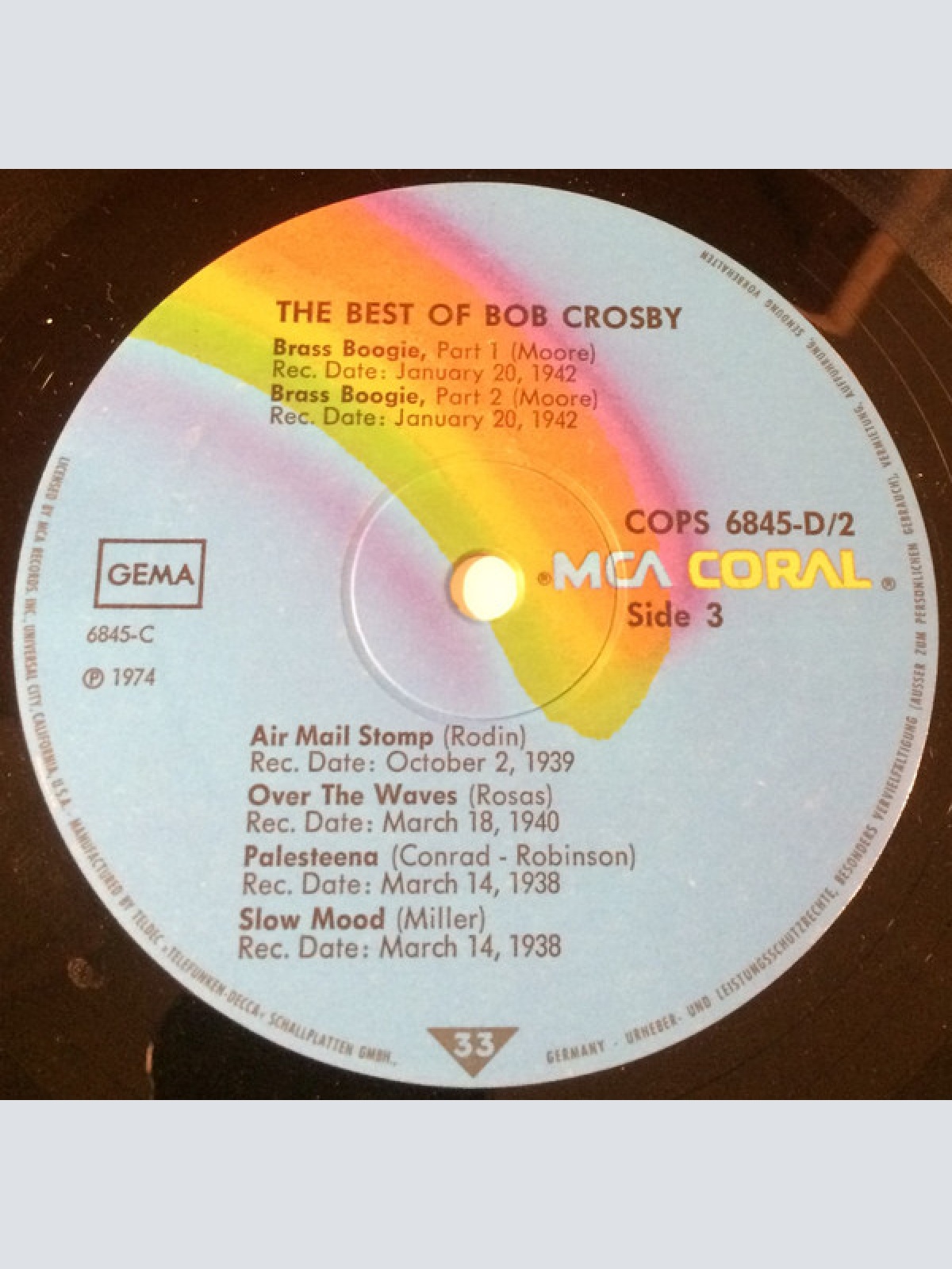 Vinyl / Bob Crosby Featuring  The Bob Cats* - The Best Of Bob Crosby Featuring The Bob Cats