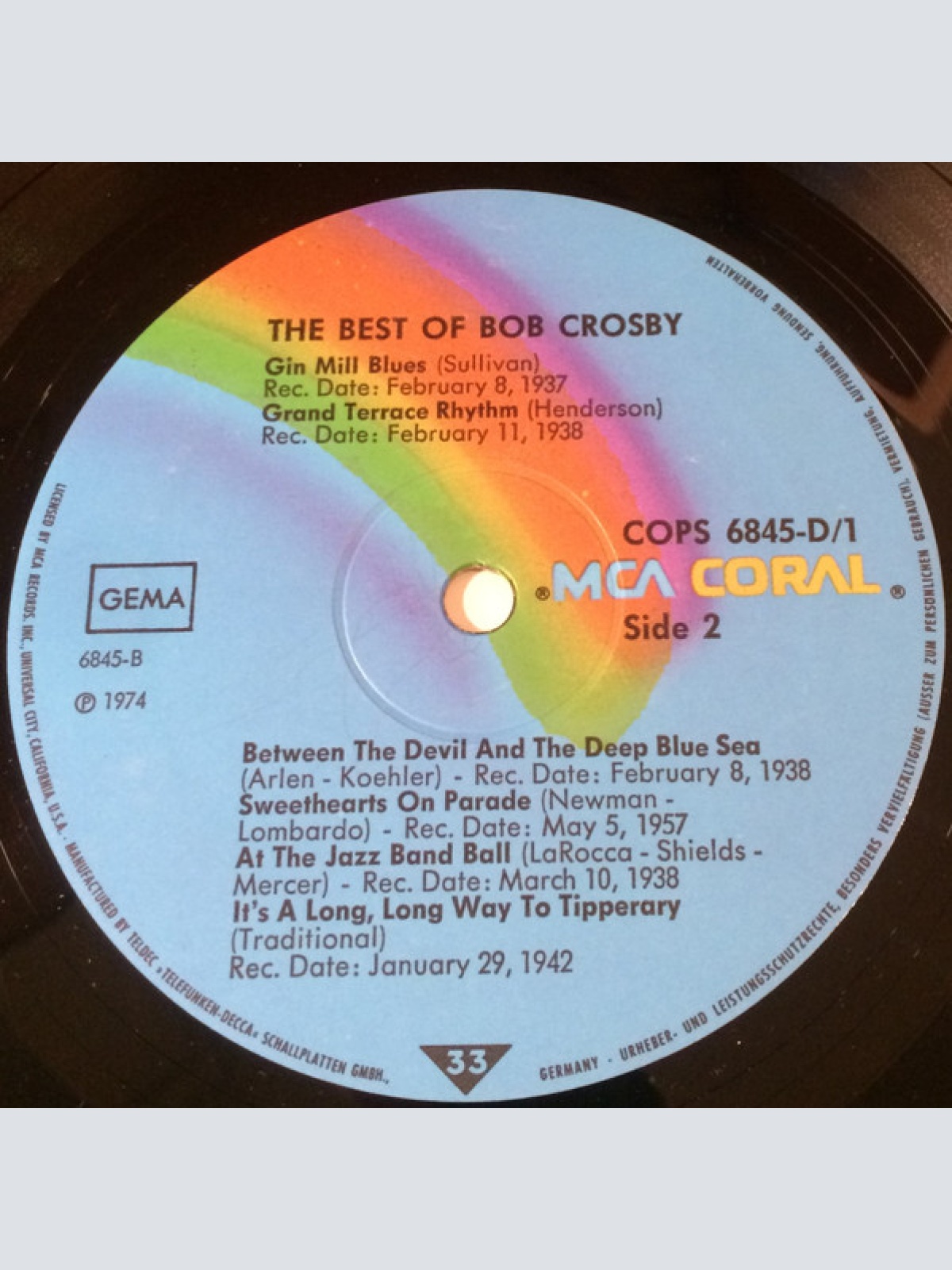 Vinyl / Bob Crosby Featuring  The Bob Cats* - The Best Of Bob Crosby Featuring The Bob Cats