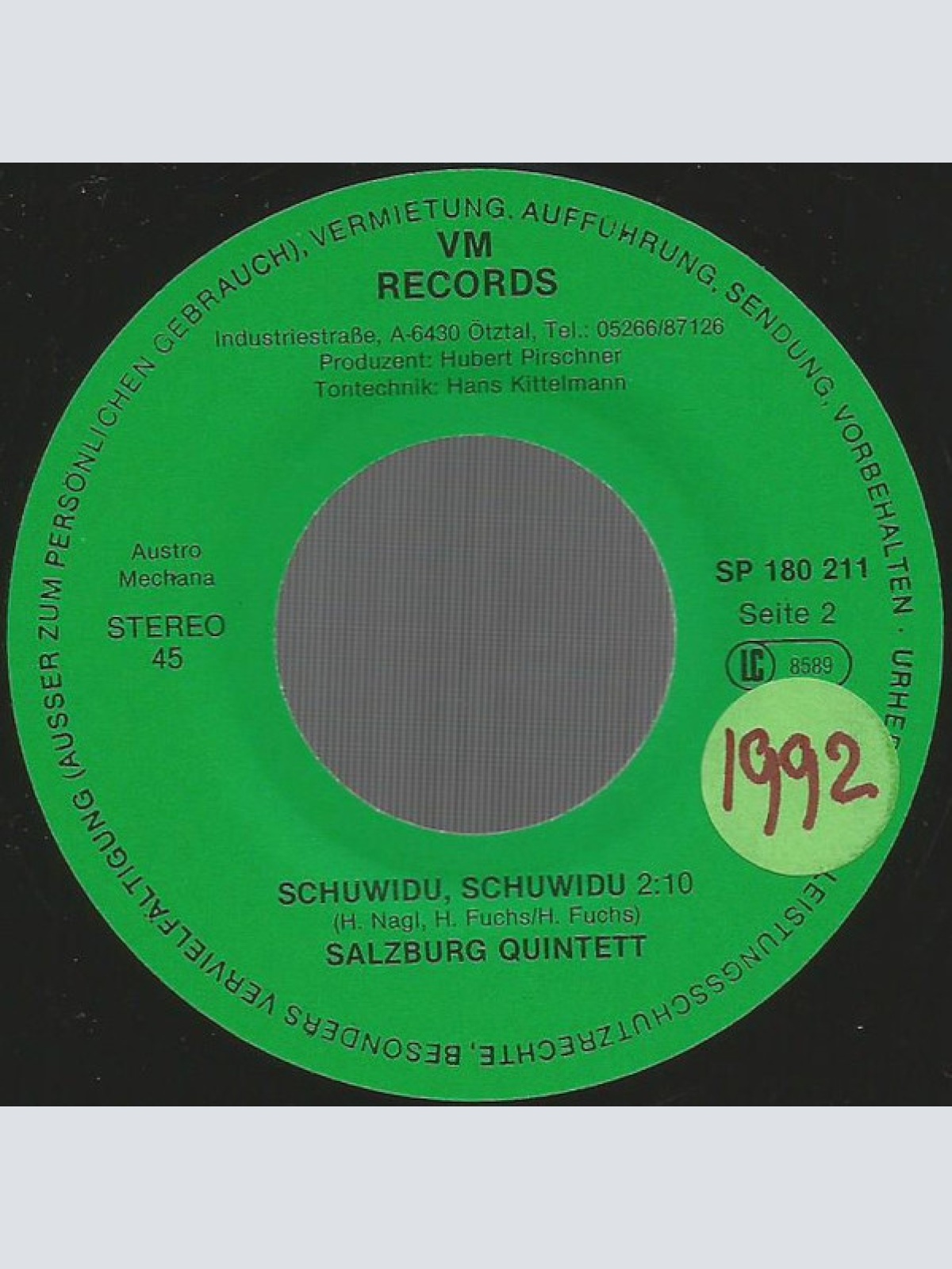 Vinyl / Salzburg Quintett - Alter Schützt Vor Torheit Nicht