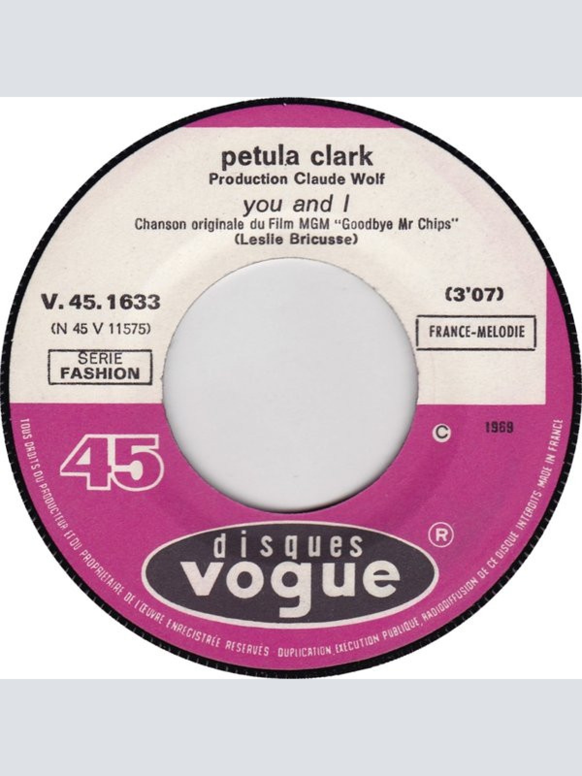 Vinyl / Petula Clark - You And I
