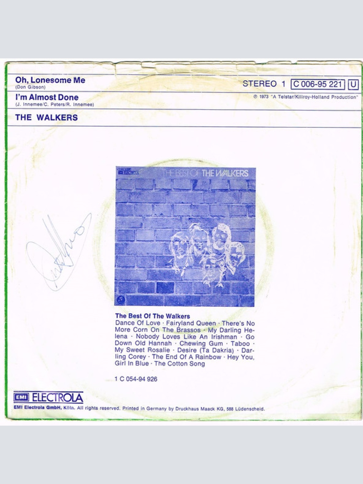 Vinyl / The Walkers (2) - Oh, Lonesome Me