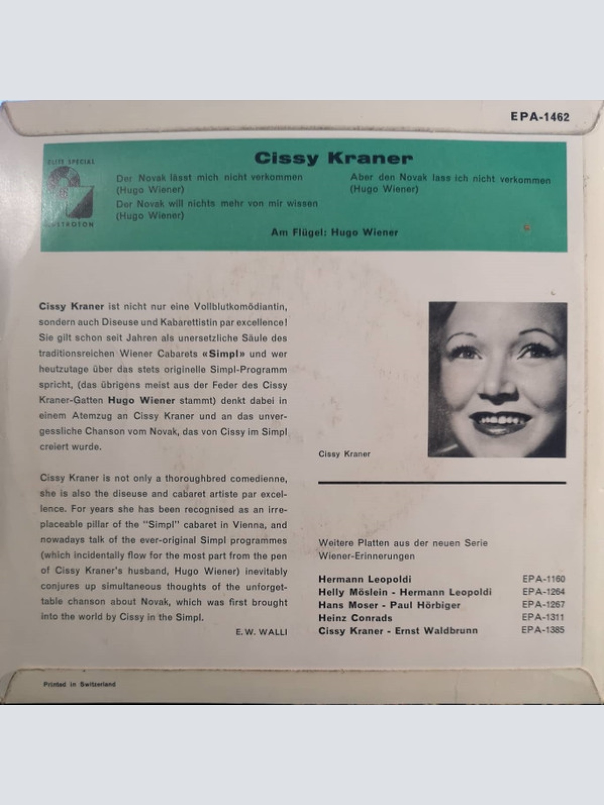 Vinyl / Cissy Kraner - Aber Der Novak...