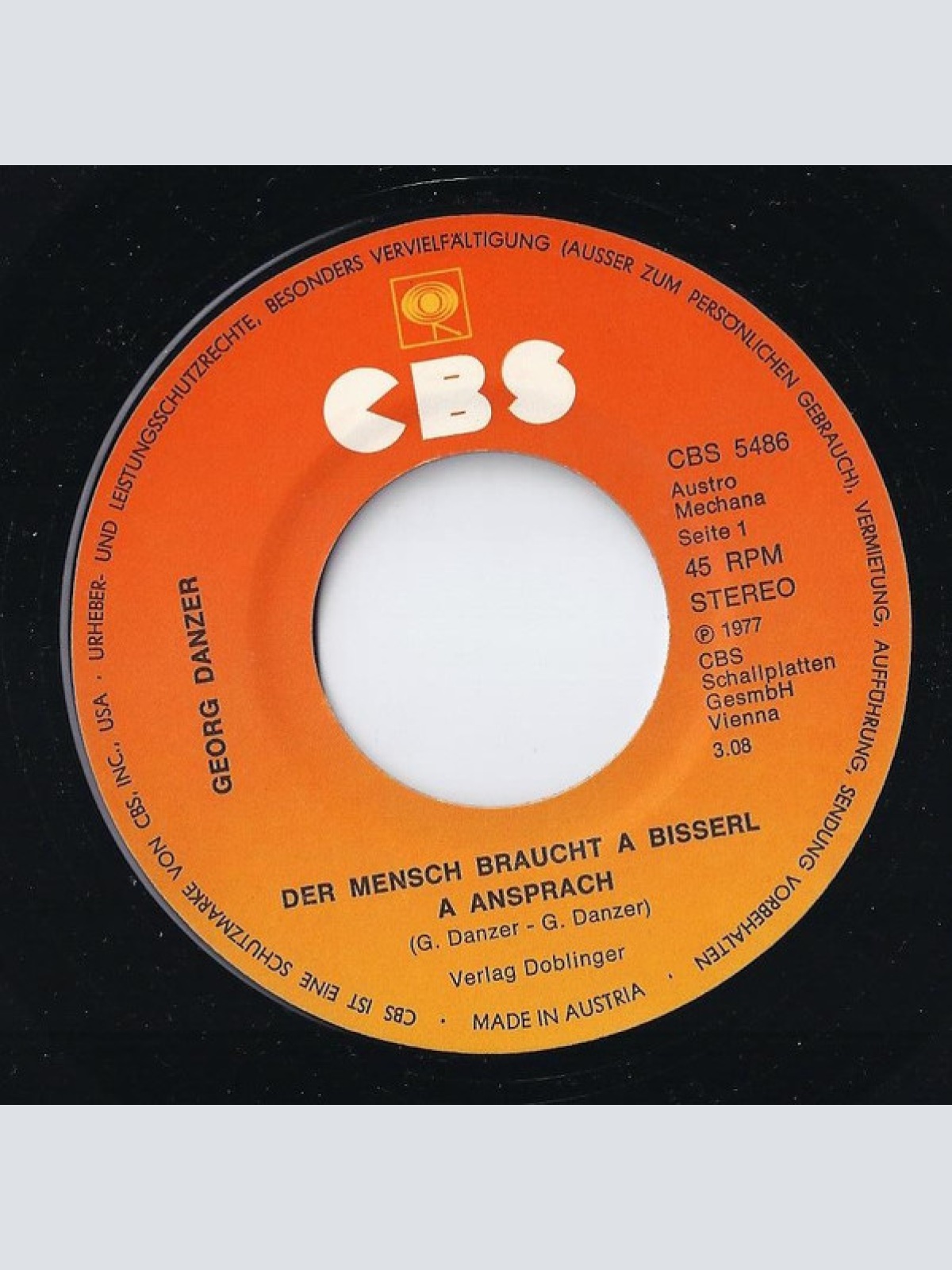 Vinyl / Georg Danzer - Der Mensch Braucht A Bisserl A Ansprach