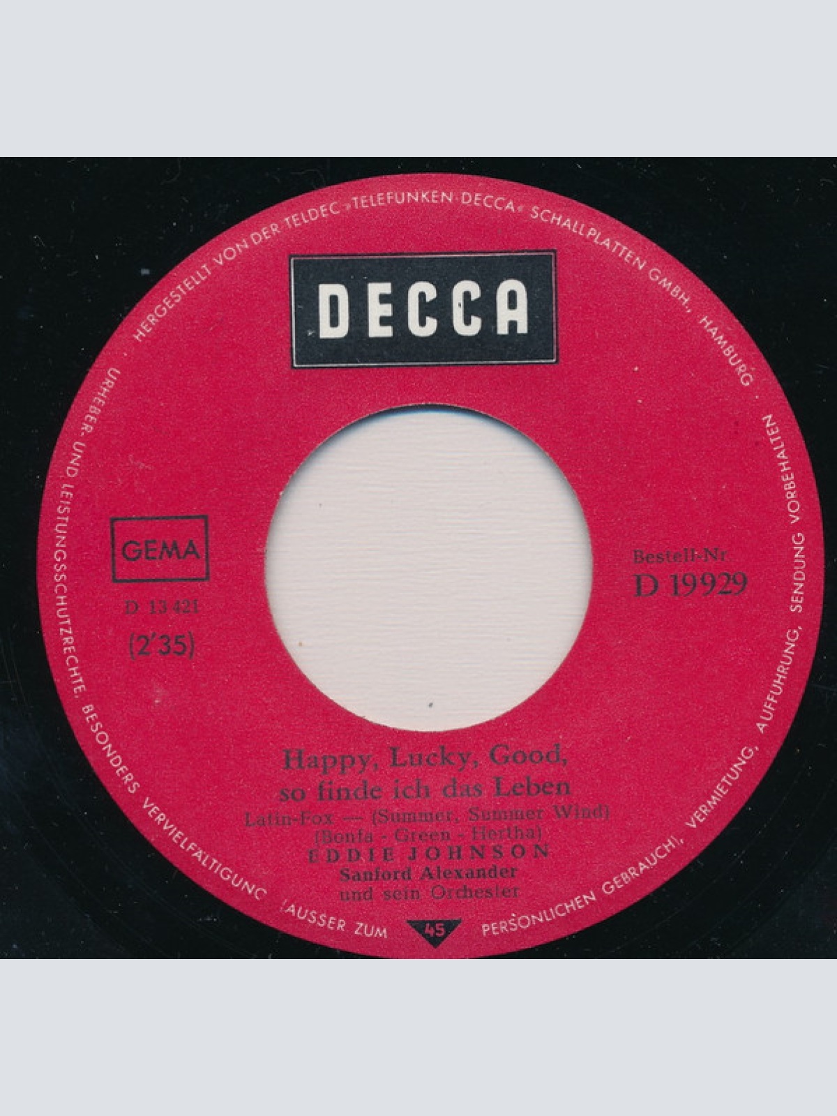 Vinyl / Eddie Johnson (3) - Happy, Lucky, Good, So Finde Ich Das Leben