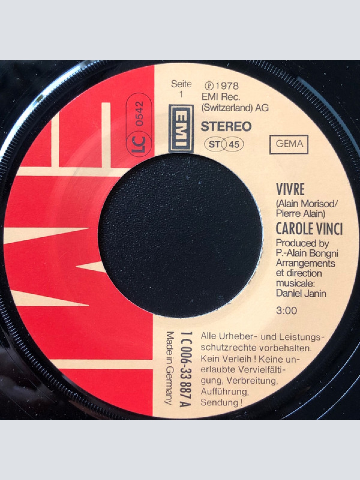 Vinyl / Carole Vinci - Vivre