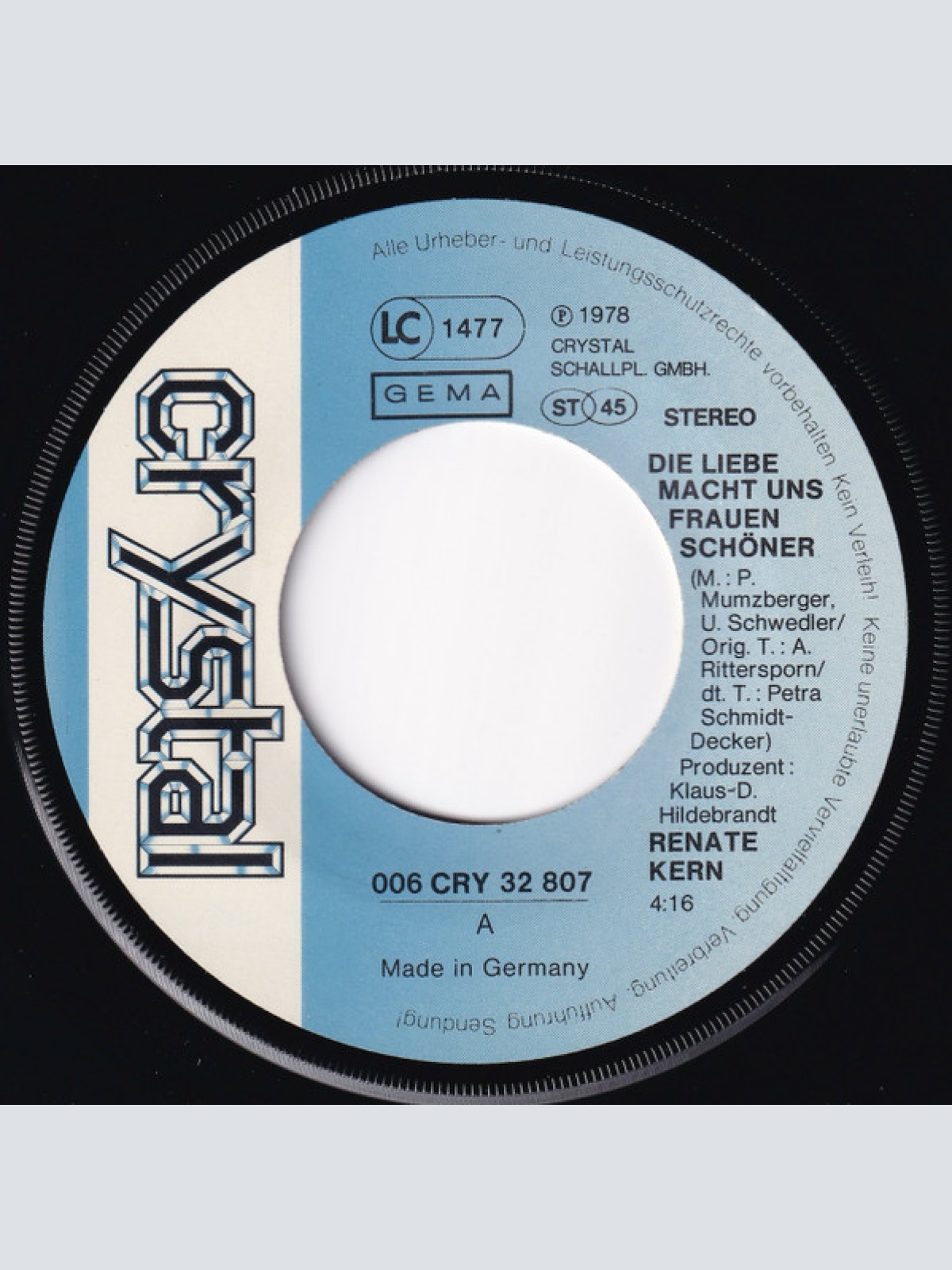 Vinyl / Renate Kern - Die Liebe Macht Uns Frauen Schöner