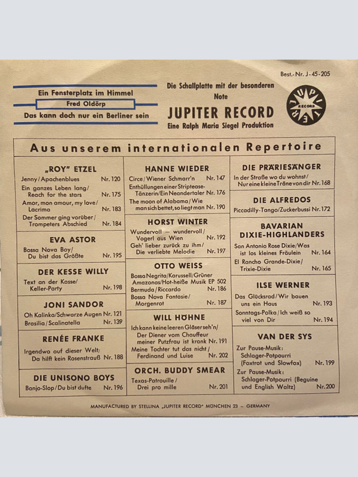 Vinyl / Fred Oldörp - Ein Fensterplatz Im Himmel / Das Kann Doch Nur Ein Berliner Sein