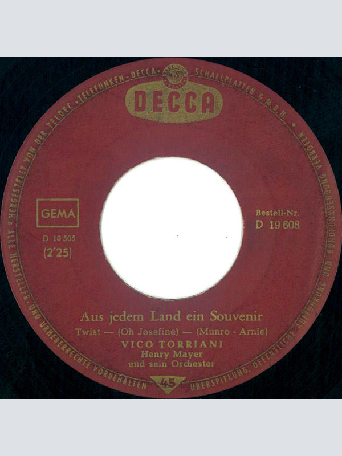 Vinyl / Vico Torriani - Aus Jedem Land Ein Souvenir (Oh Josefine)